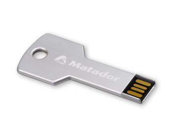 USB flash 8GB in shaped key, silver